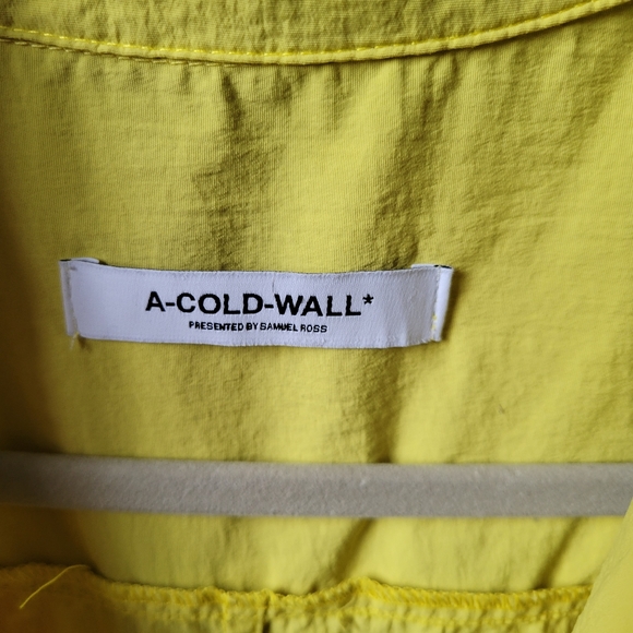 A-Cold-Wall ACW Surface Nylon Overshirt Cadimum Full Zip Short Sleeve - Picture 12 of 15